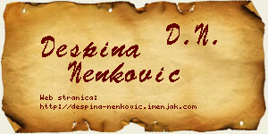 Despina Nenković vizit kartica